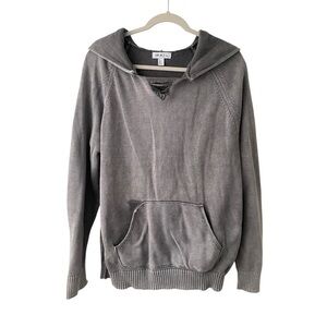 THE RAIL Distressed Washed Hooded Sweater I Size: XL